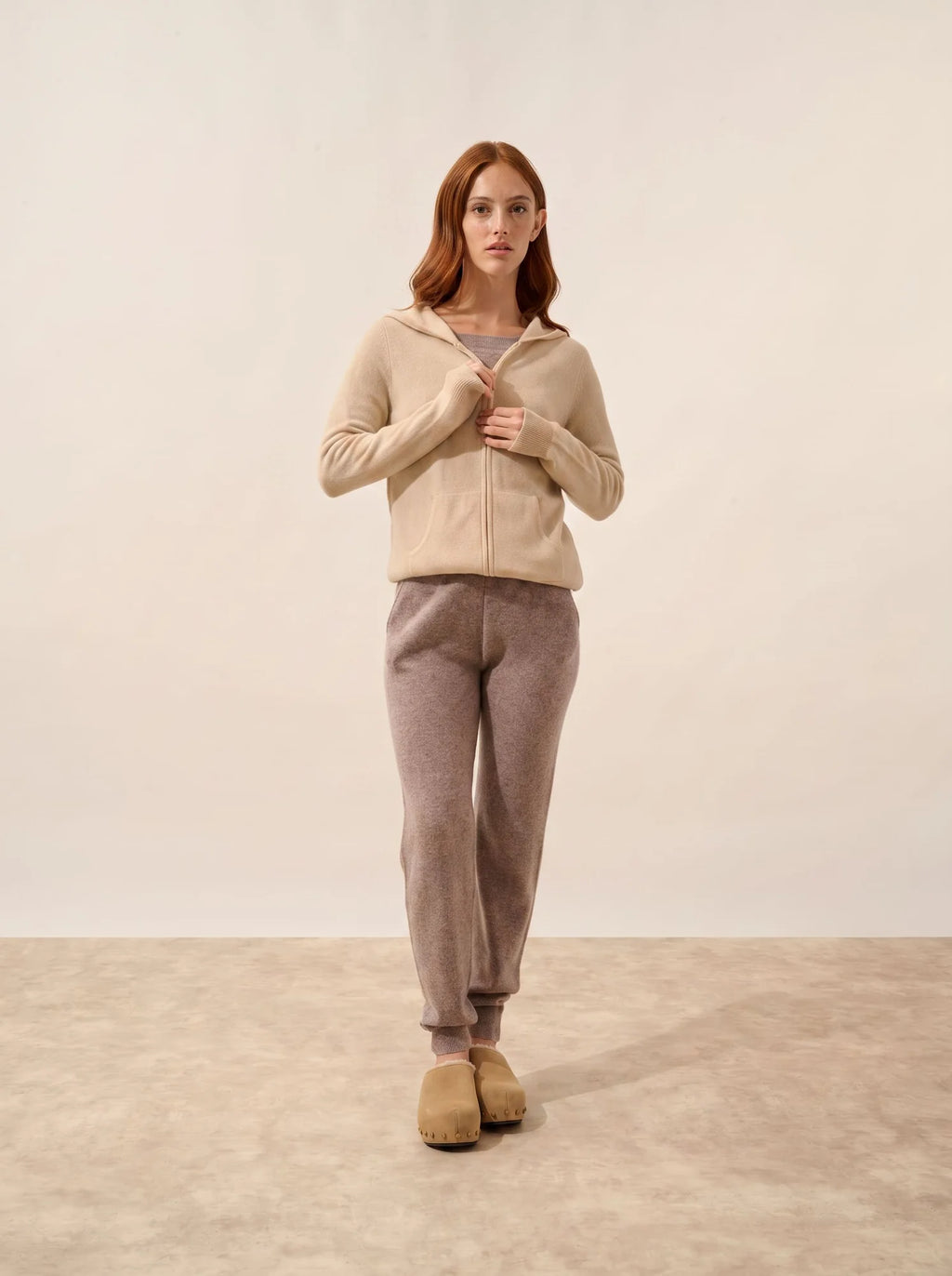 DEBBIE Gilet Zippé Capuche Sable