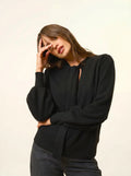 NOTY Sweater Pussy Bow Collar Black