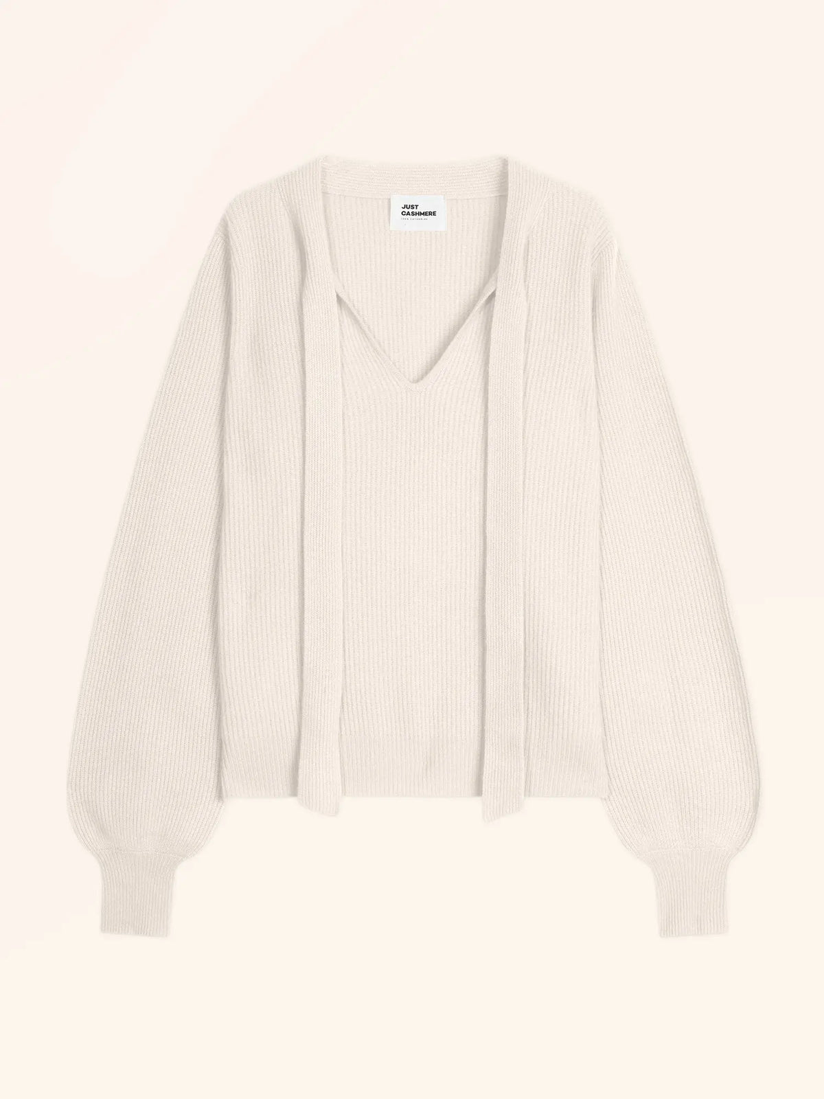 NOTY Sweater Pussy Bow Collar Snow