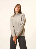 ROMY Sweater Mock Neck 4 Ply Heather Cloud