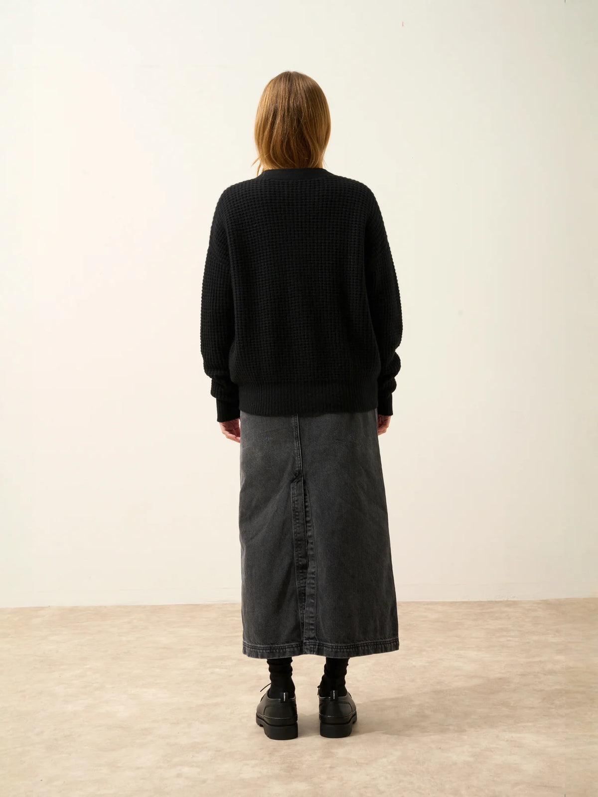 CLARA Cardigan Col V 6 Fils Noir