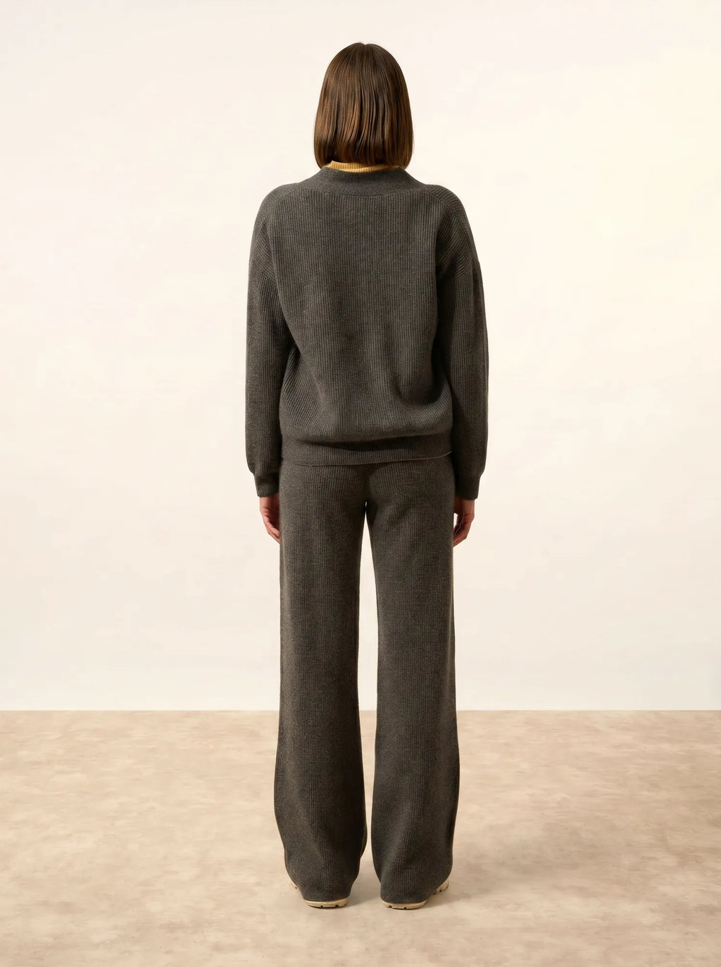 ADELE Cardigan Col V Anthracite Chiné