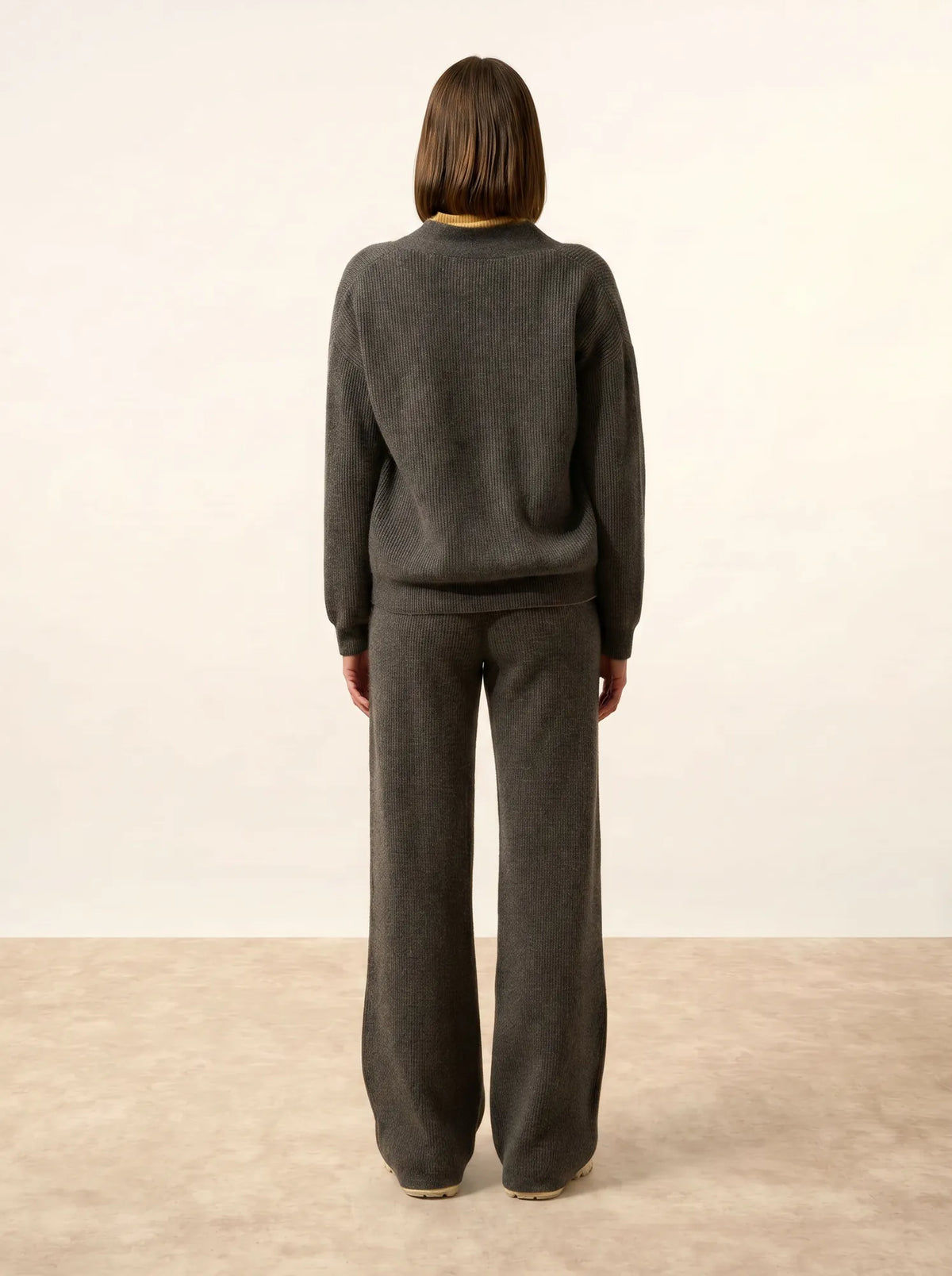 ADELE Cardigan Col V Anthracite Chiné