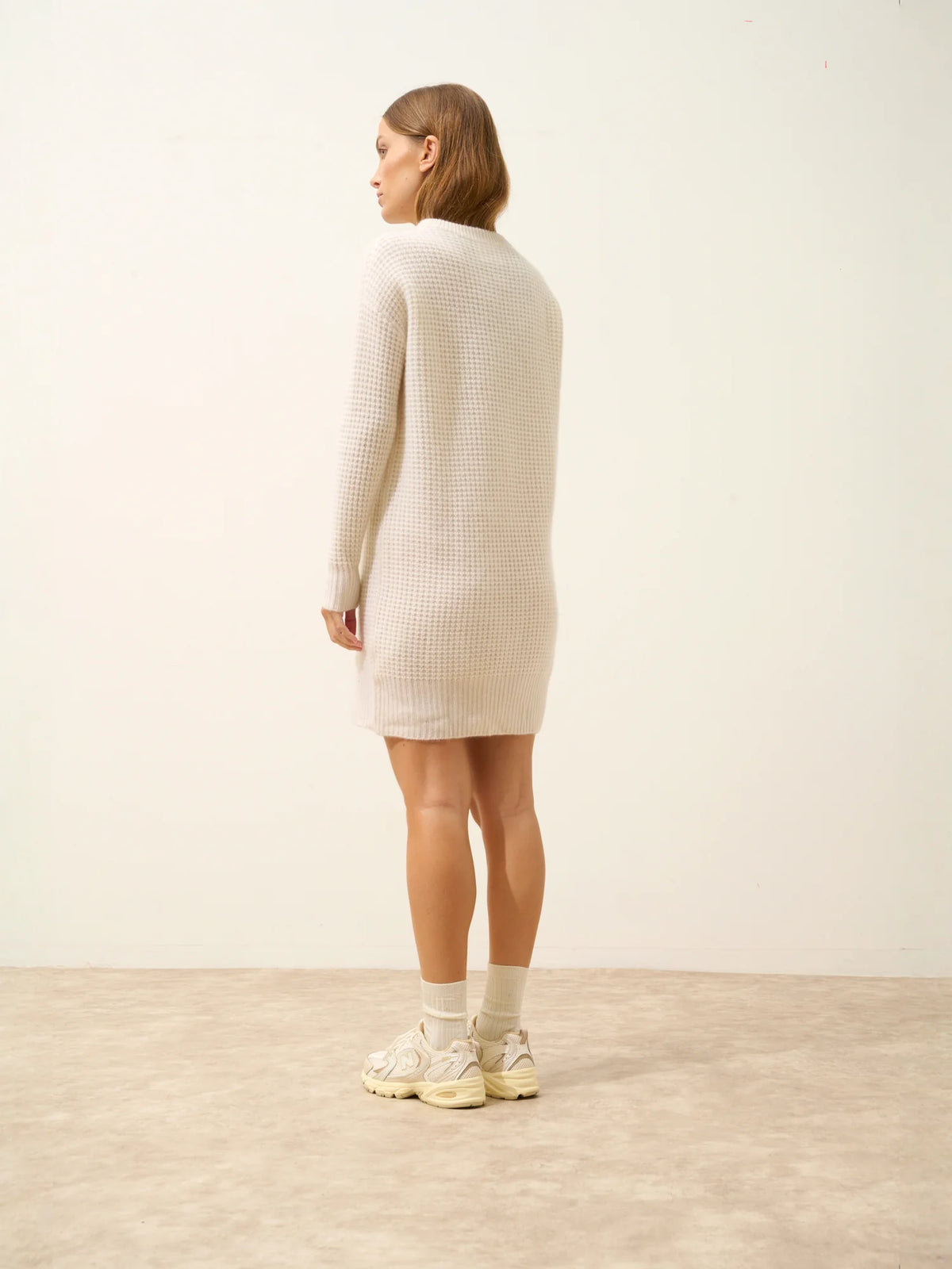 ELENA Dress Crew Neck 6 Ply Snow