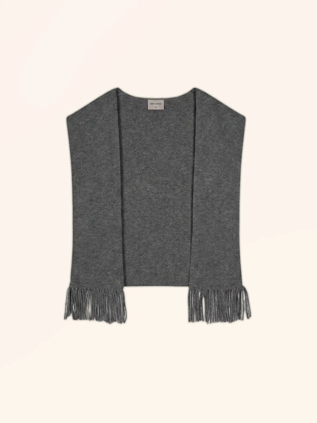 VICTOIRE Vest Sleeveless with Fringes Heather Charcoal