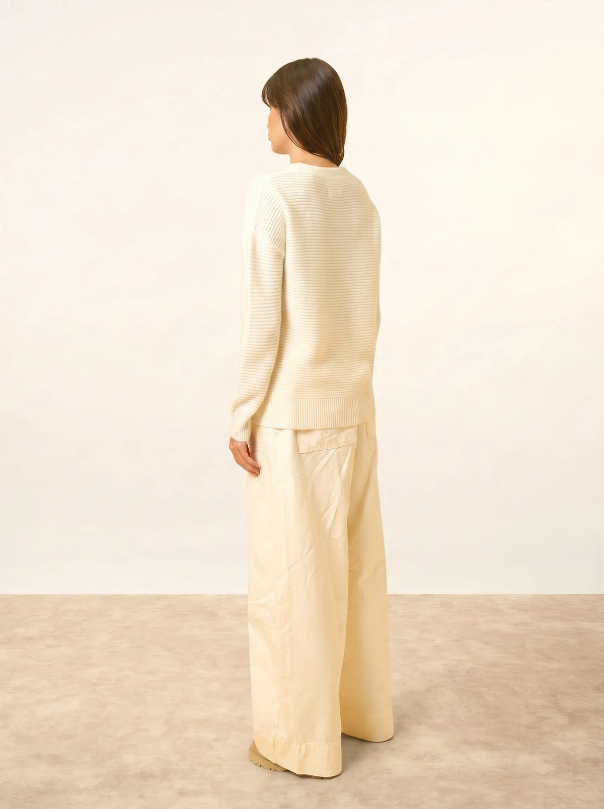 LOUNA Pull Col Rond 4 Fils Neige