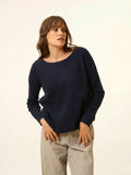 ARIANA Pull Col Bateau Bleu Marine