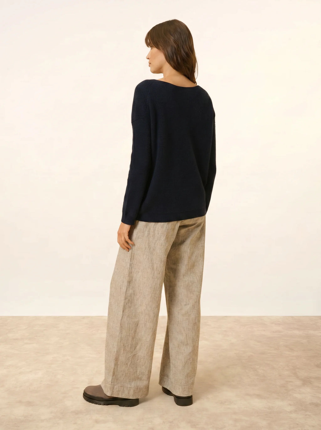 ARIANA Pull Col Bateau Bleu Marine