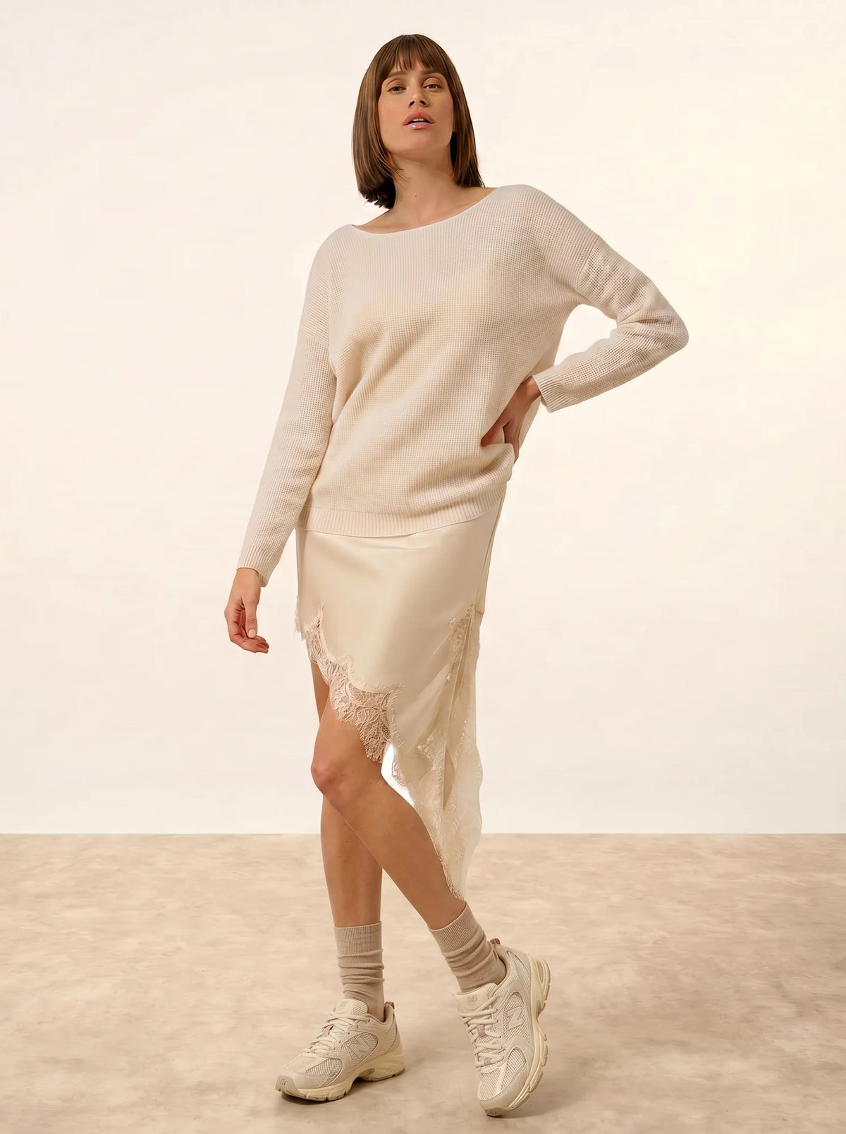 ARIANA Pull Col Bateau Neige