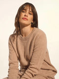 LEXINI Pull Col Rond 4 Fils Camel Chiné