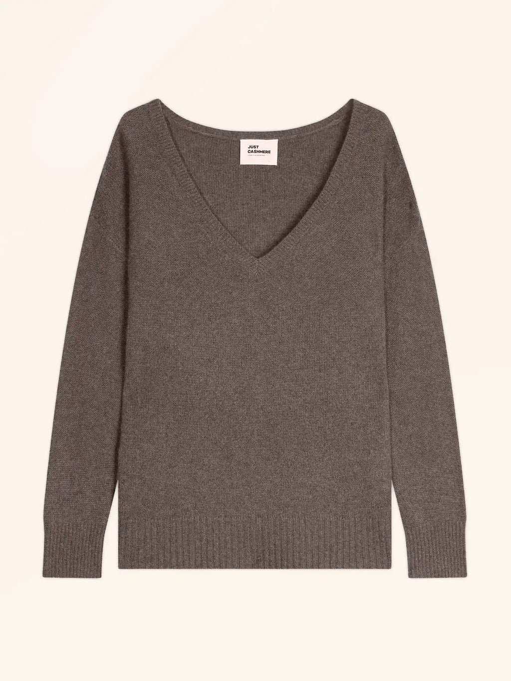 CASSIE Sweater V-Neck 4 Ply Heather Taupe