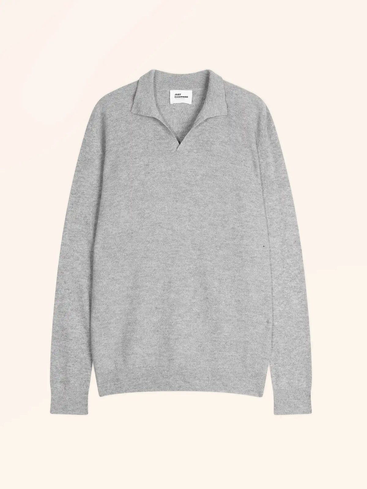 NOAH Sweater Polo Collar Open Heather Cloud