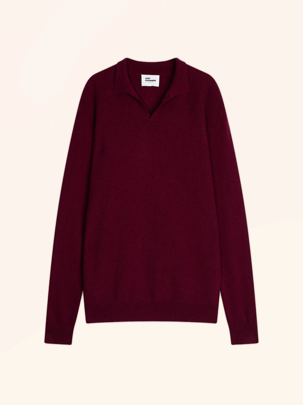 NOAH Pull Col Polo Ouvert Bordeaux