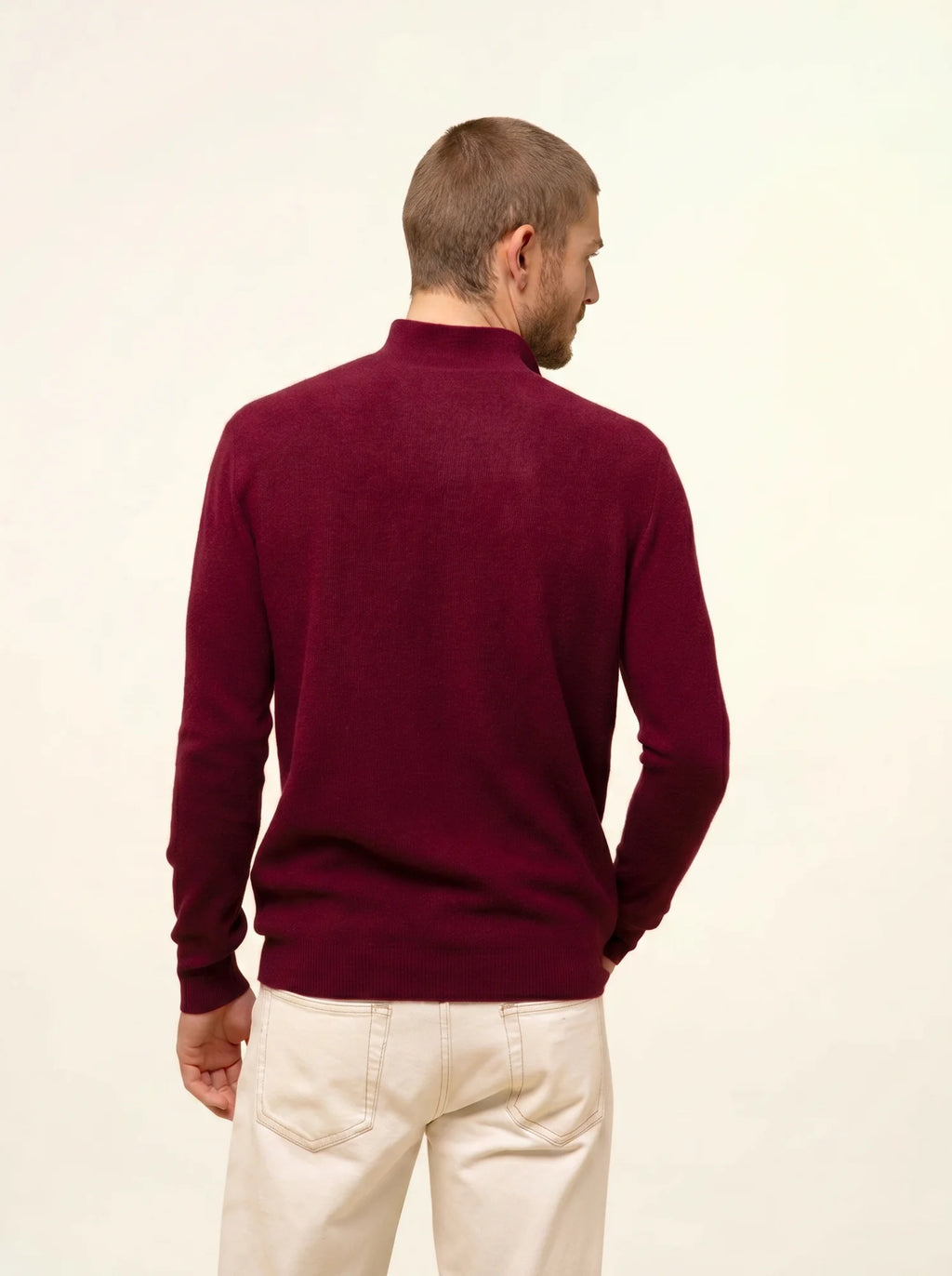 NOAH Pullover Polokragen offen Bordeaux