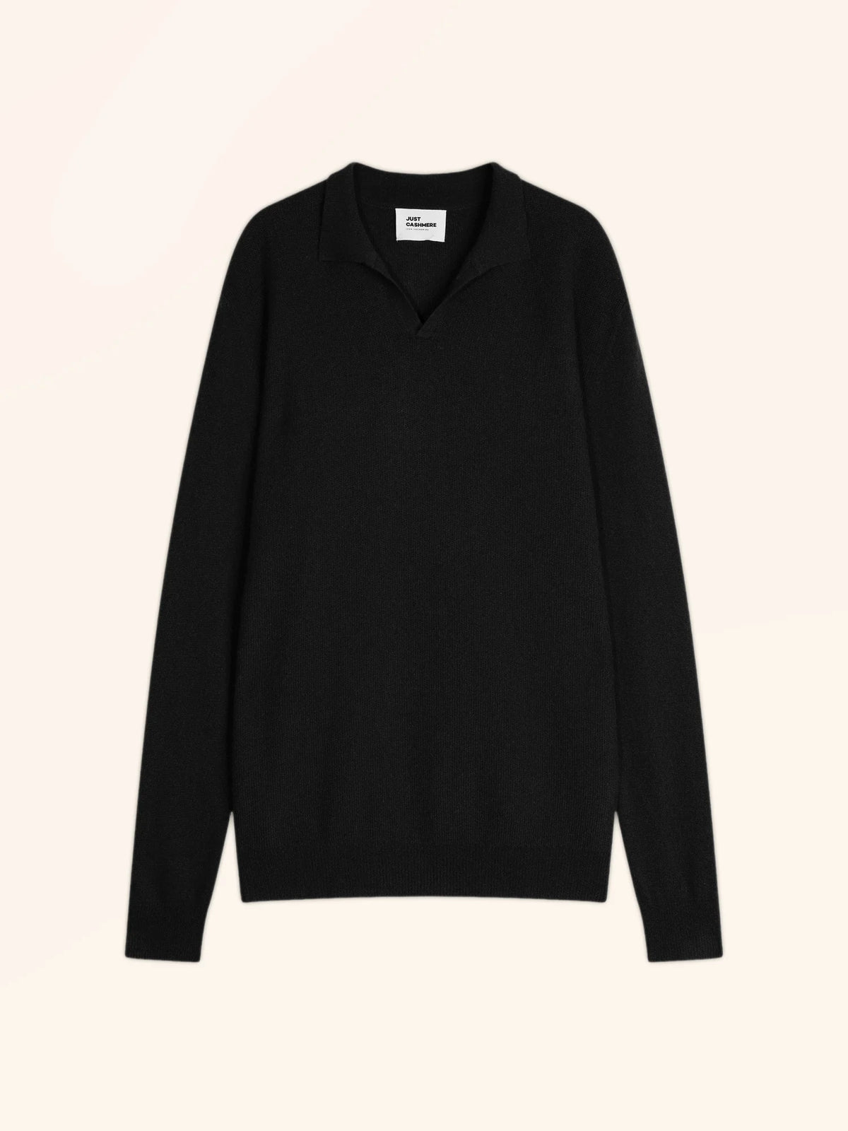 NOAH Pull Col Polo Ouvert Noir
