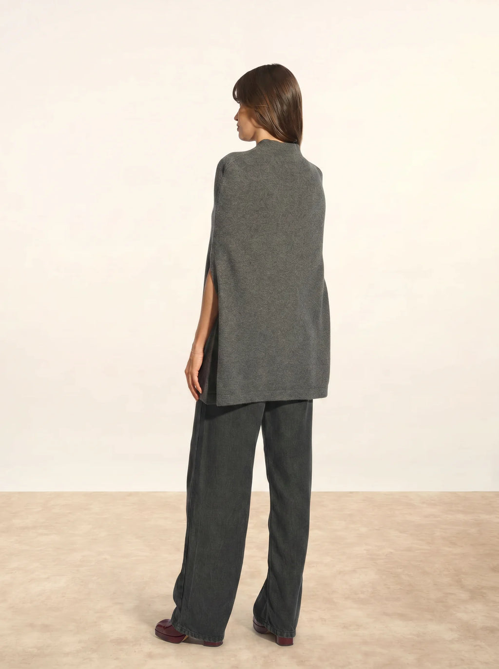 MIAMAR Cape Col Rond Cordon Coulissant Anthracite Chiné