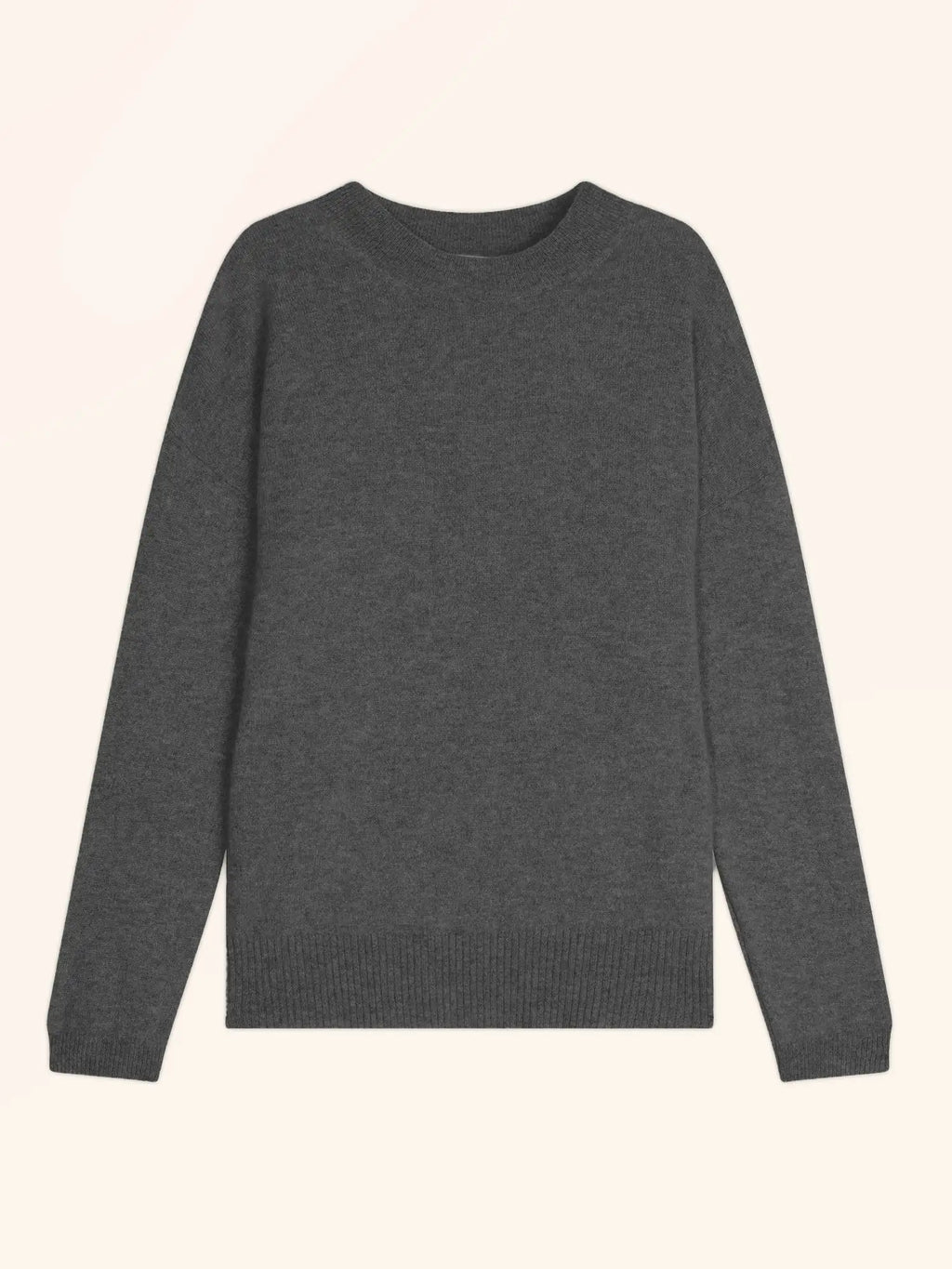 KAYLA Pull Col Rond Anthracite Chiné