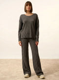 TESS Pull Col Rond Anthracite Chiné