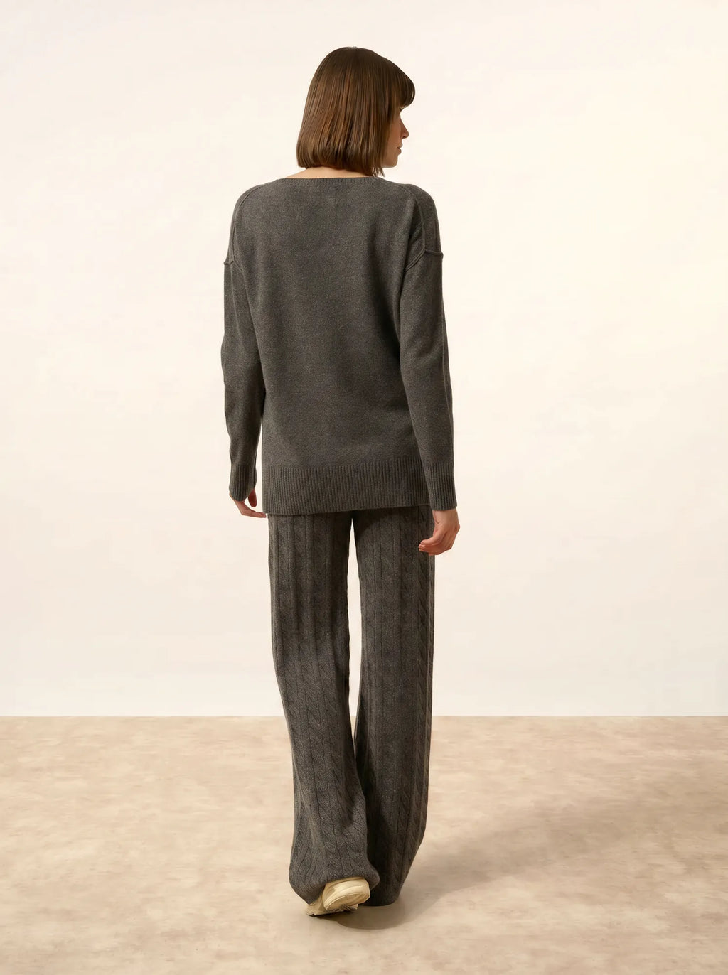 TESS Pull Col Rond Anthracite Chiné
