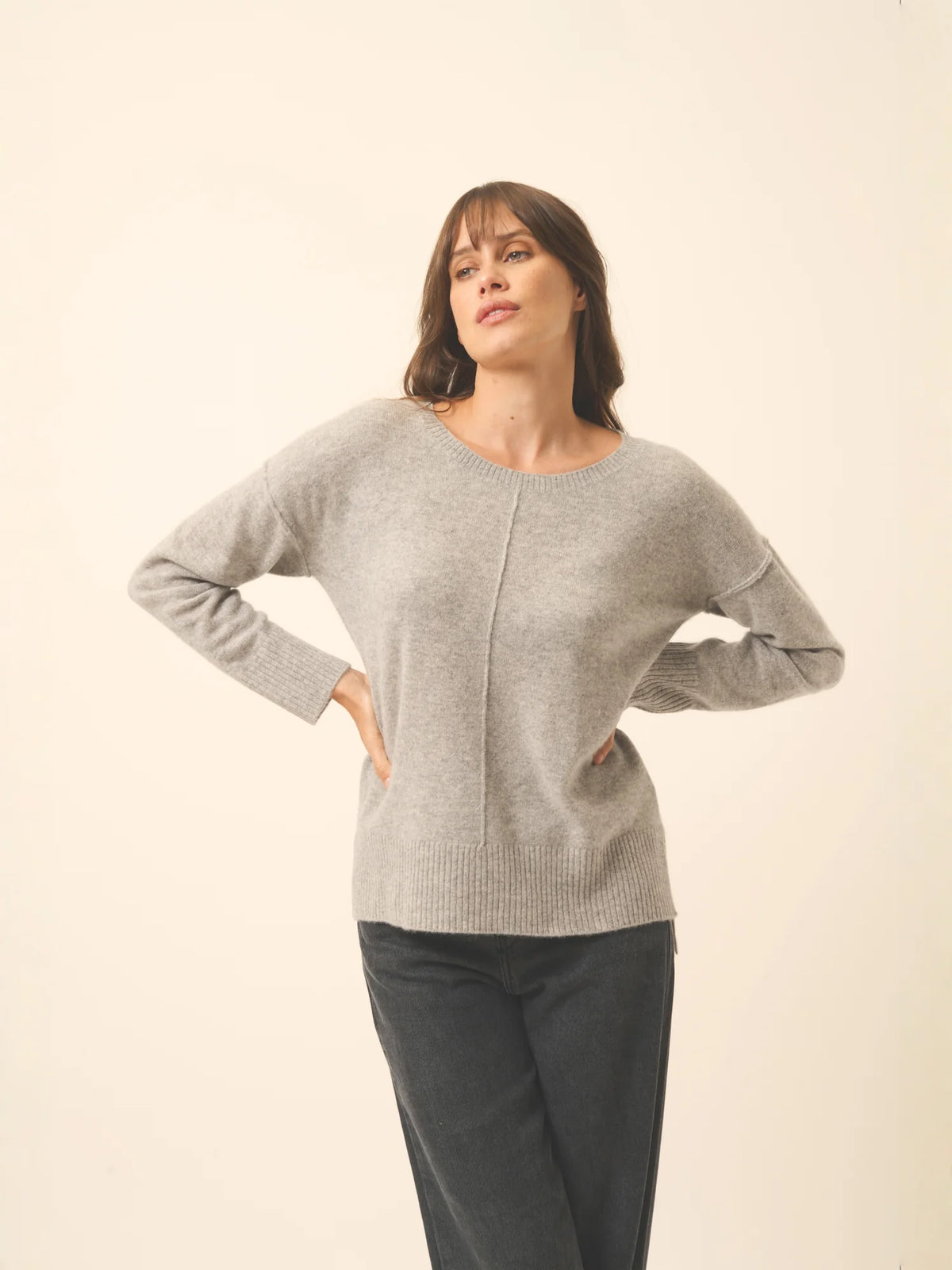 TESS Sweater Crew Neck Heather Cloud