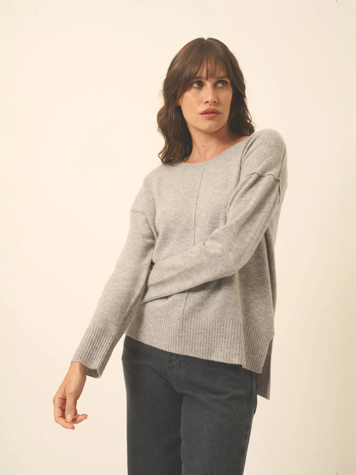 TESS Sweater Crew Neck Heather Cloud
