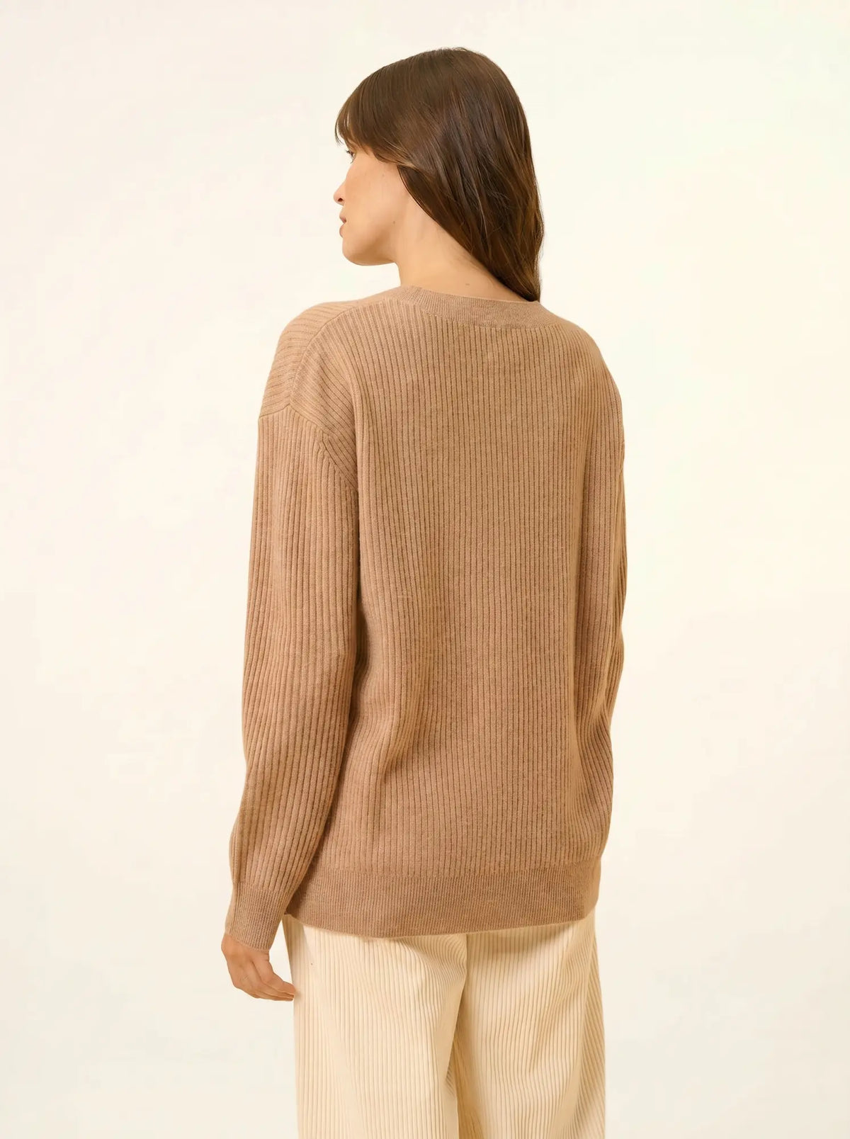 CHARLINE Pullover Rundhalsausschnitt Camel meliert