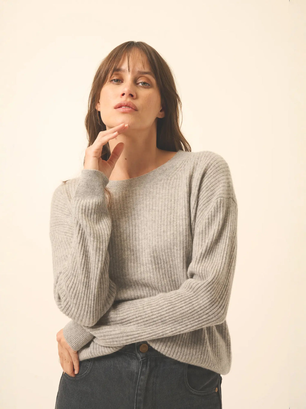 CHARLINE Sweater Crew Neck Heather Cloud