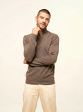NOUR Pull Camionneur Taupe Chiné