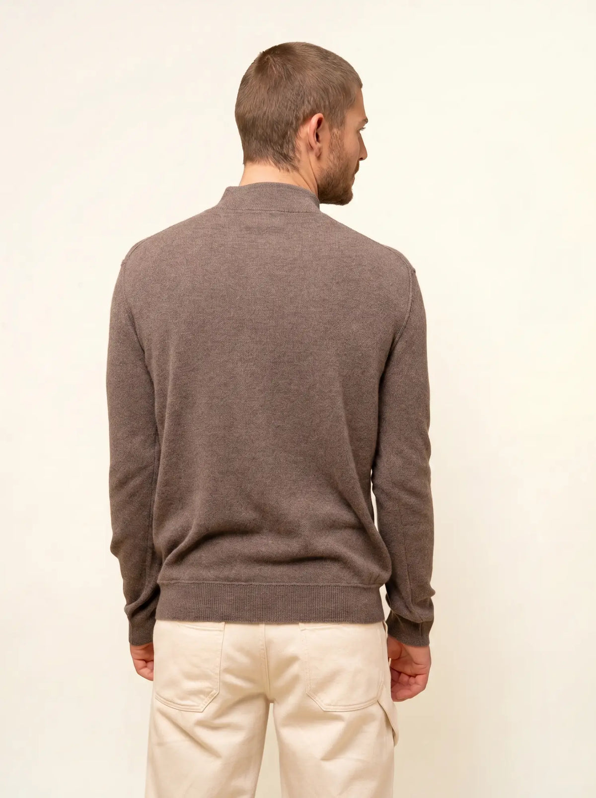 NOUR Pull Camionneur Taupe Chiné