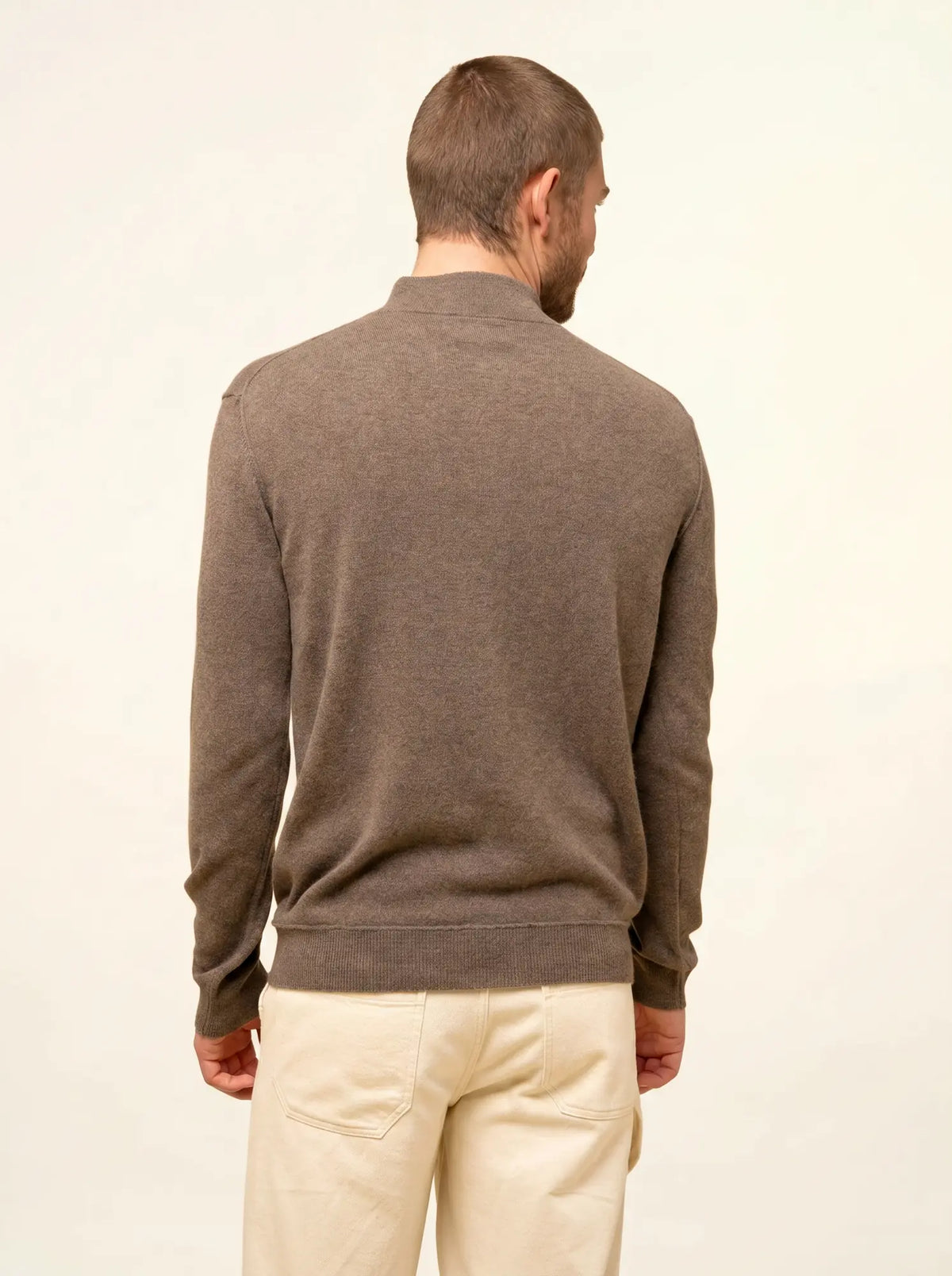 NOUR Pull Camionneur Taupe Chiné