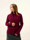 AYR Gilet Zippé Col Montant Bordeaux