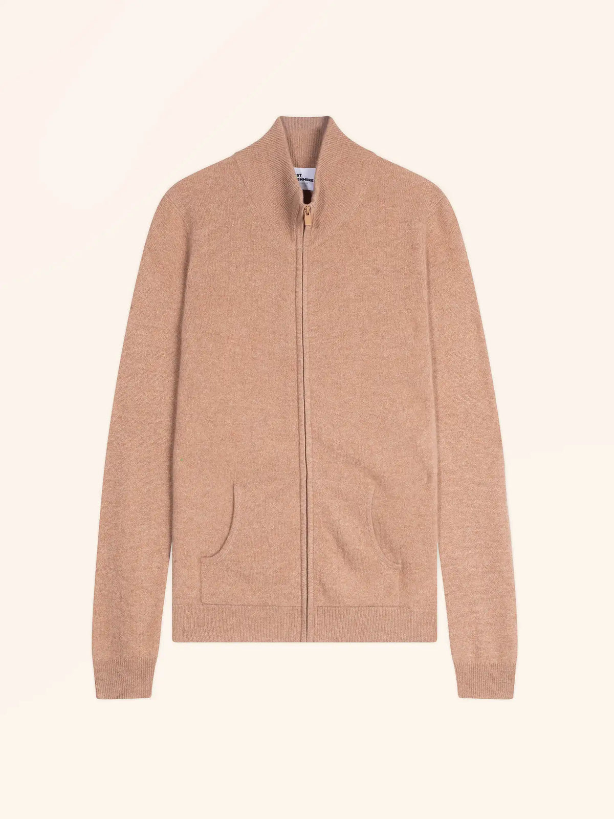 AYR Gilet Zippé Col Montant Camel Chiné