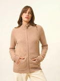AYR Gilet Zippé Col Montant Camel Chiné
