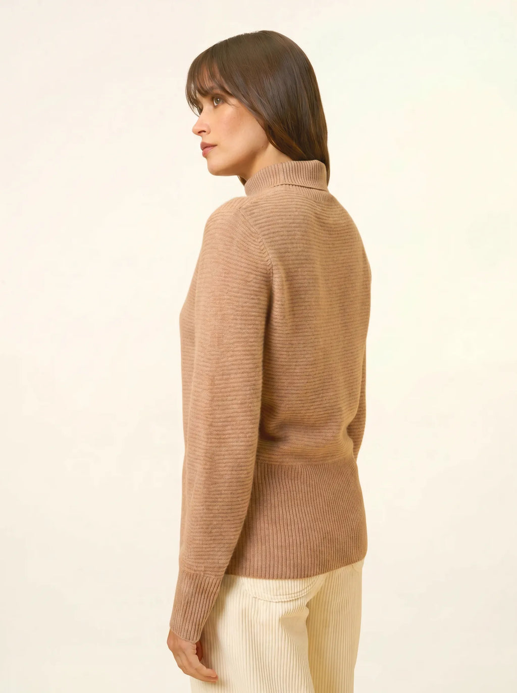 UDNY Pull Col Roulé Camel Chiné