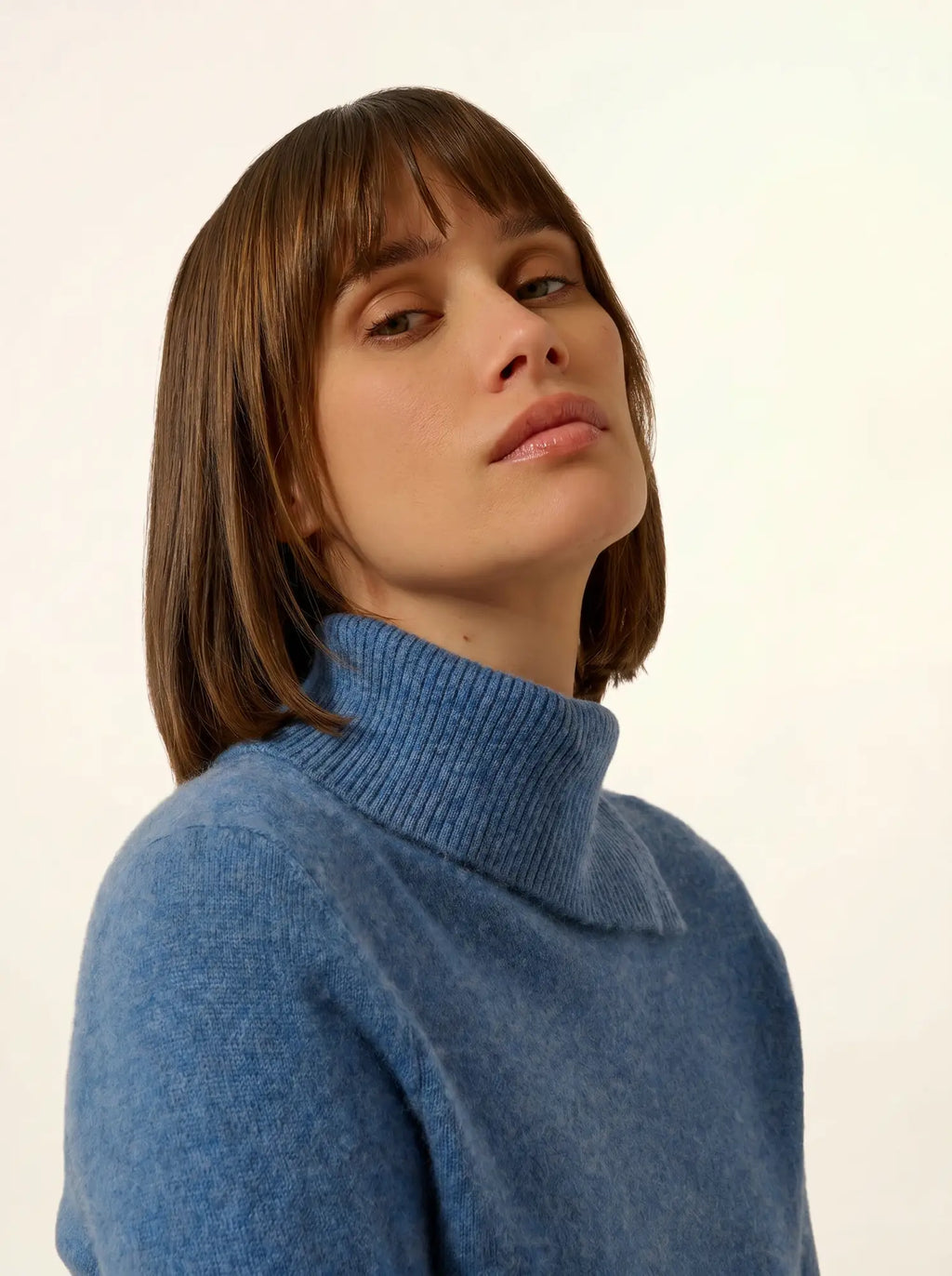 DUNDEE Pullover Rollkragen geknöpft Denimblau