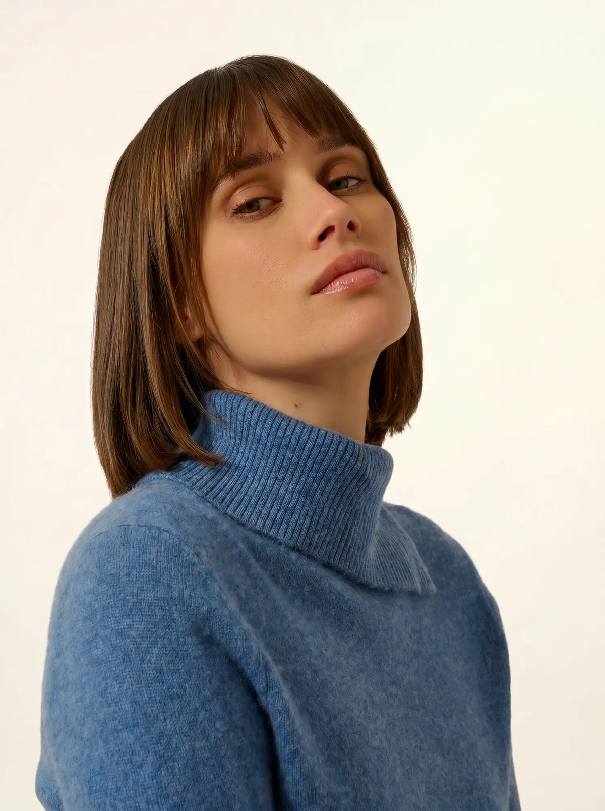 DUNDEE Pullover Rollkragen geknöpft Denimblau