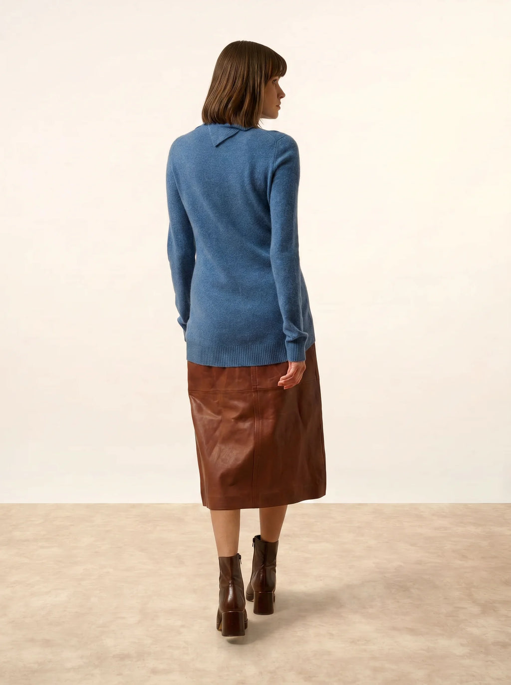 DUNDEE Pullover Rollkragen geknöpft Denimblau