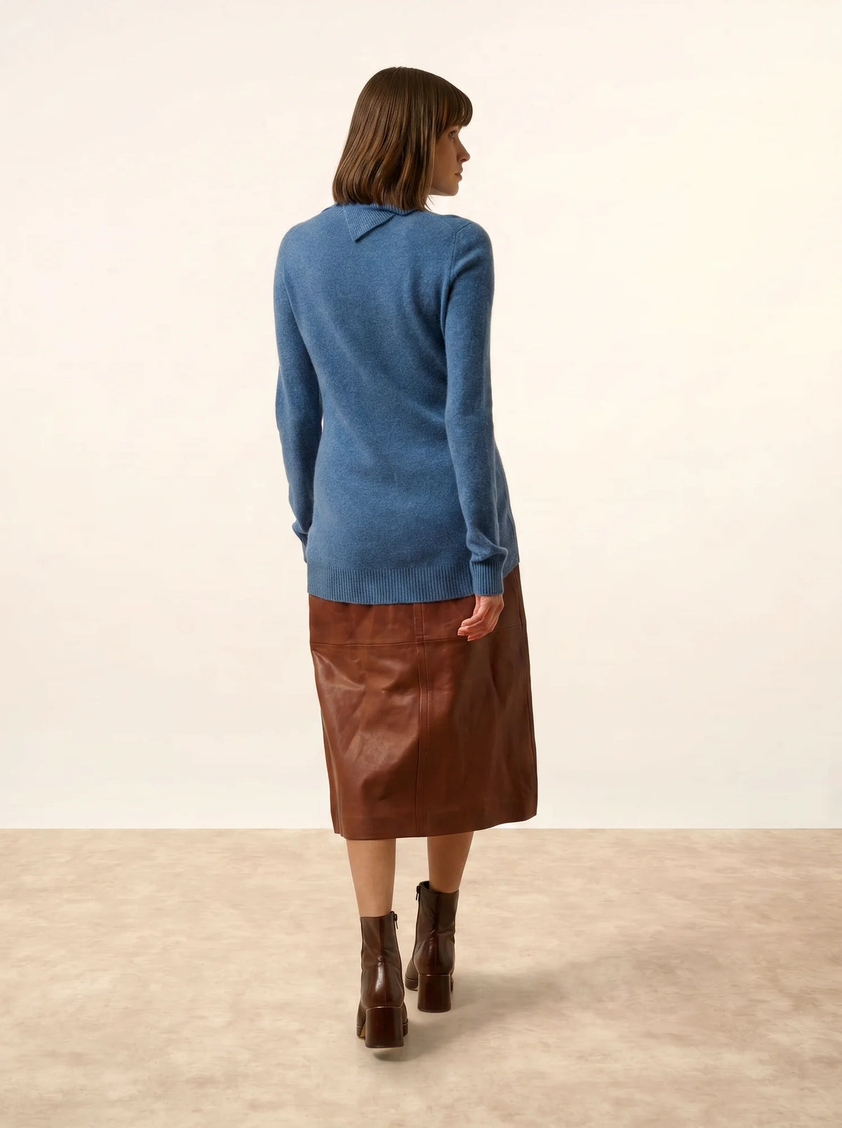 DUNDEE Pullover Rollkragen geknöpft Denimblau