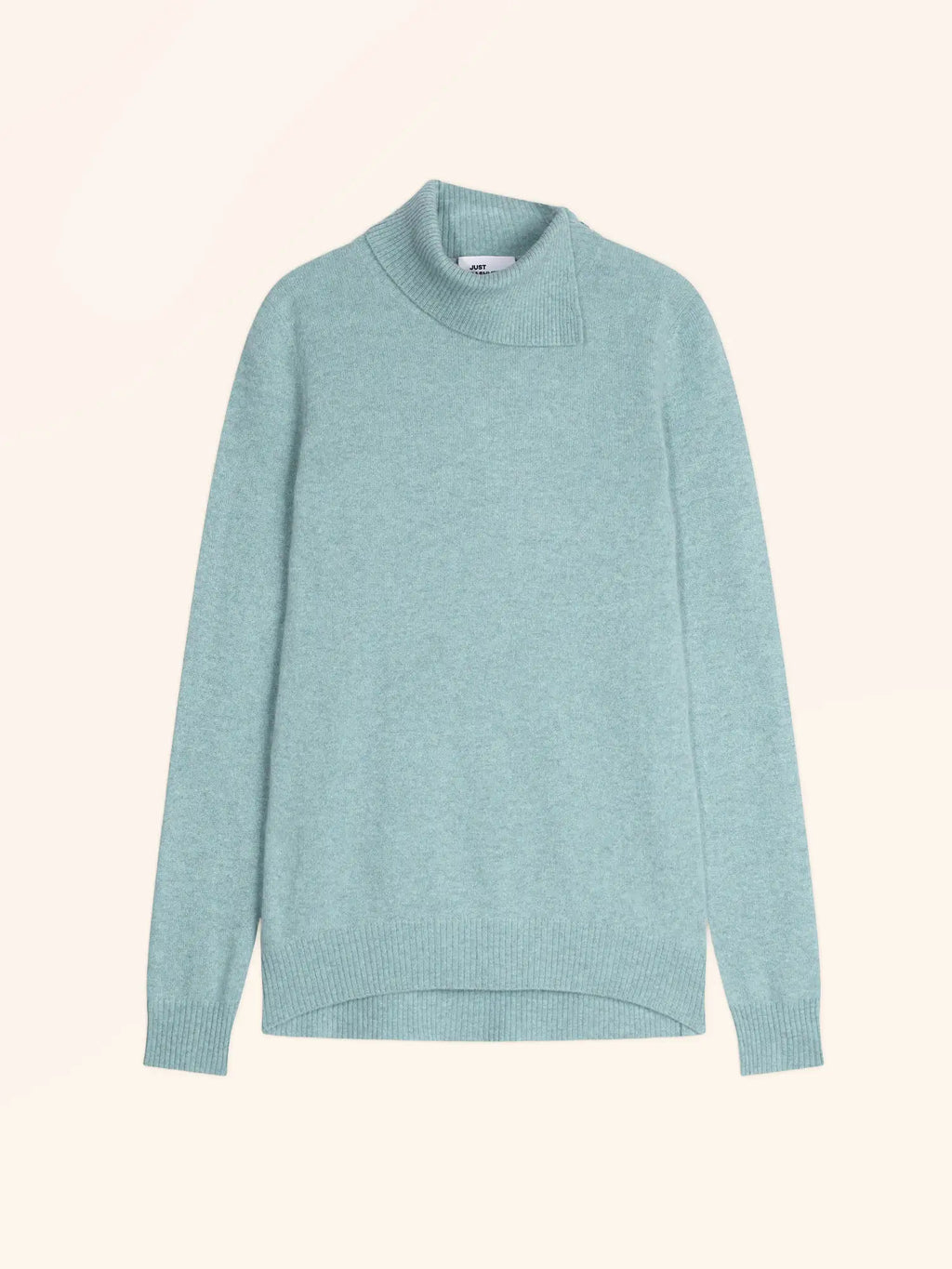 DUNDEE Sweater Turtleneck Buttoned Heather Aqua