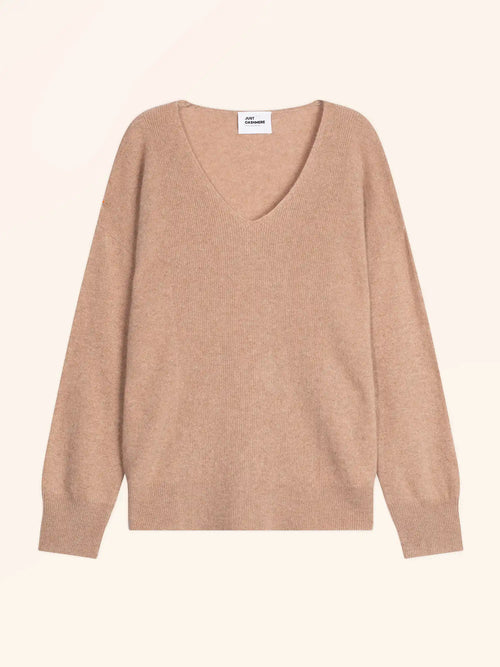 BIRSE Pullover V-Ausschnitt Camel meliert