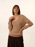 BIRSE Pull Col V Camel Chiné