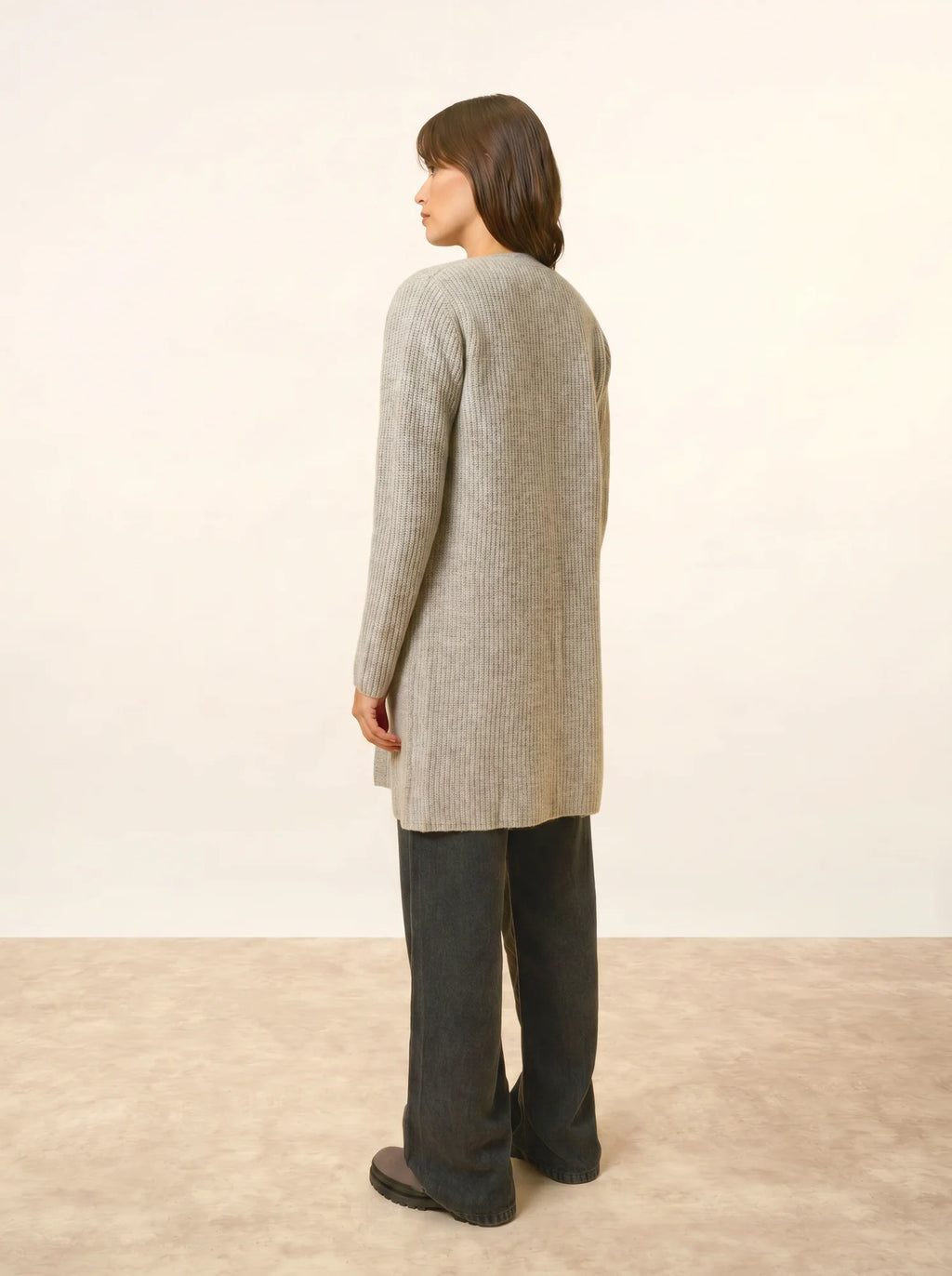 BRAEMAR Veste Longue Ouverte 4 Fils Nuage Chiné