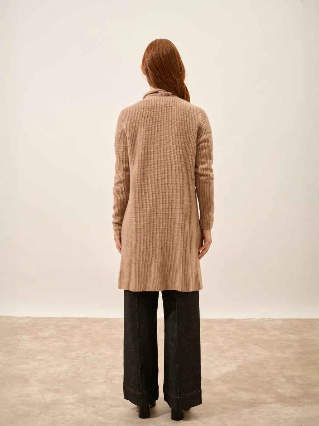 BRAEMAR Jacket Long Open 4 Ply Heather Camel