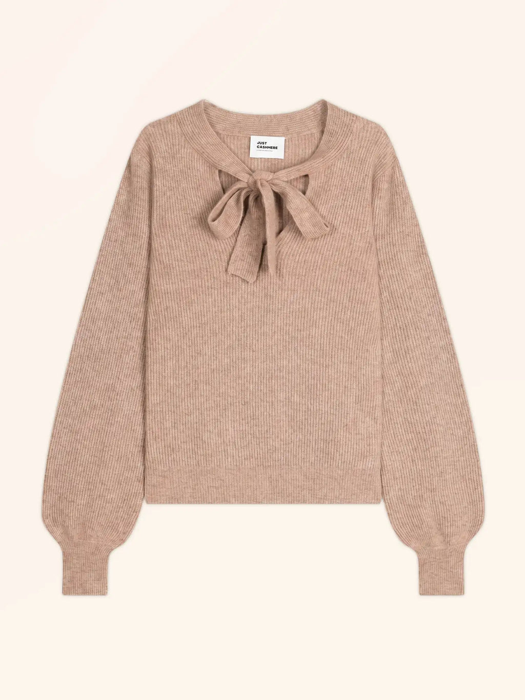 NOTY Pull Col Lavallière Camel Chiné