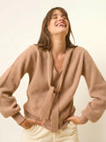 NOTY Pull Col Lavallière Camel Chiné