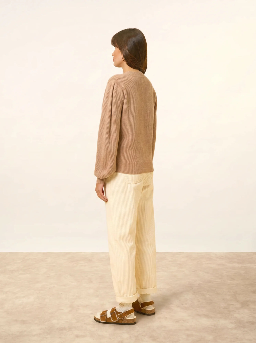 NOTY Pull Col Lavallière Camel Chiné