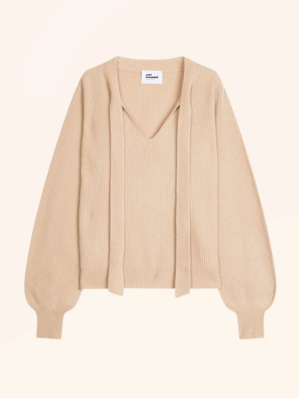 NOTY Pullover Schluppenkragen Sand