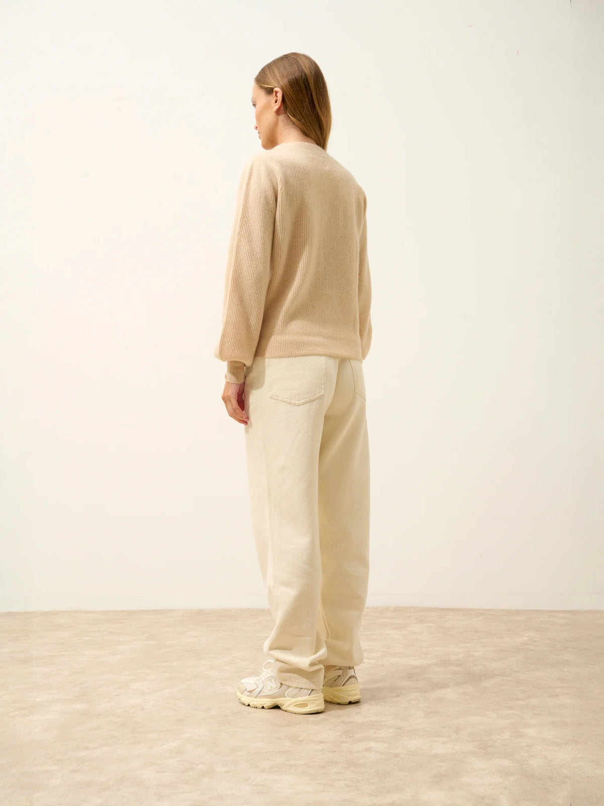 NOTY Pullover Schluppenkragen Sand