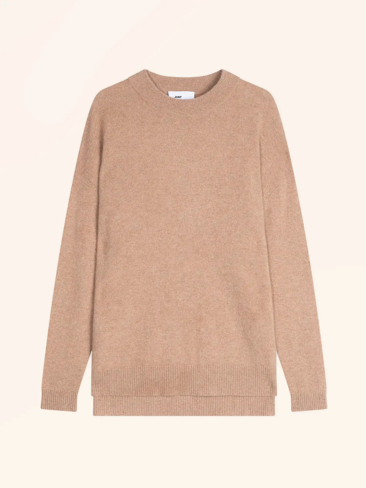 JOSPE Pull Col Rond Camel Chiné