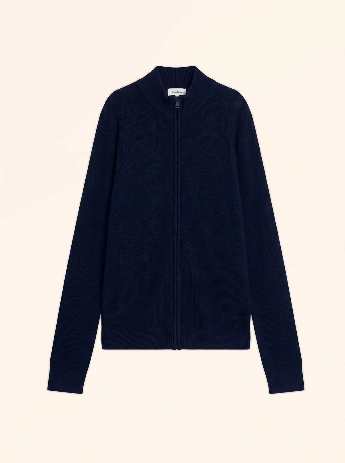 CHARLOTTE Gilet Zippé Col Camionneur 4 Fils Bleu Marine